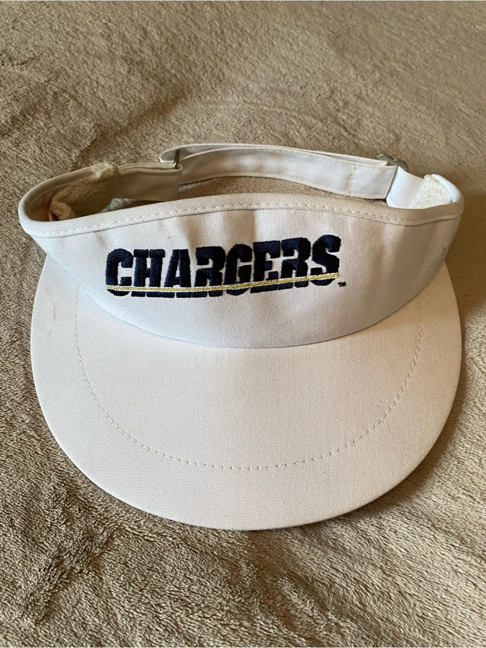 Vintage San Diego Chargers Imperial Headwear USA Golf Visor White NFL